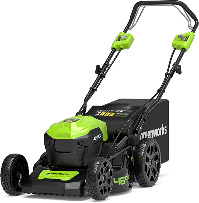 Greenworks Tondeuse à Gazon Sans Fil 40V 46cm Sans Batterie ni Chargeur, Automotrice Paillage Décharge Latérale 55L Hauteur de Coupe à 7 Niveaux GD40LM46SP