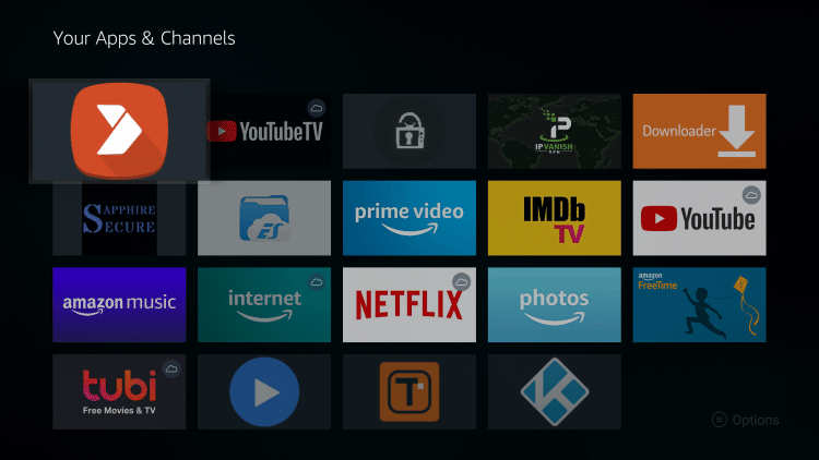Aptoide TV est maintenant placé à l'avant de vos applications et chaînes.