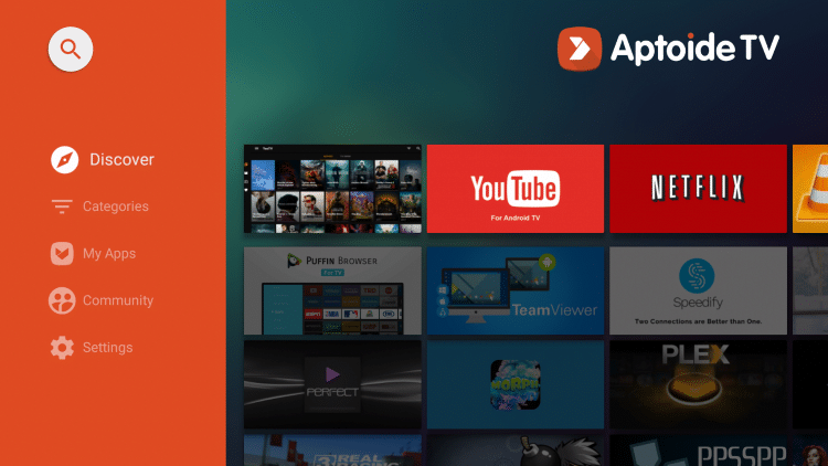 Vous êtes maintenant prêt à installer des applications à l'aide d'Aptoide TV