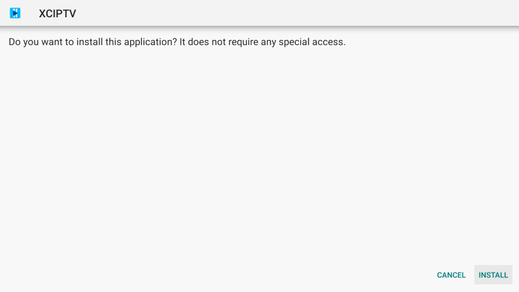 Cliquez sur Installer xciptv apk