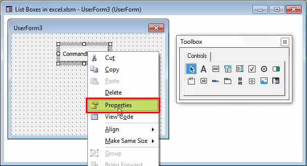 Zone de liste dans Excel 18