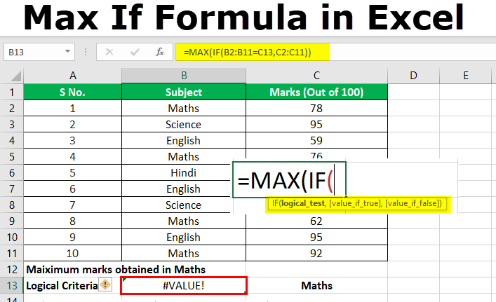 Max si la formule dans Excel