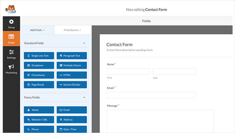 Modification de WPForms